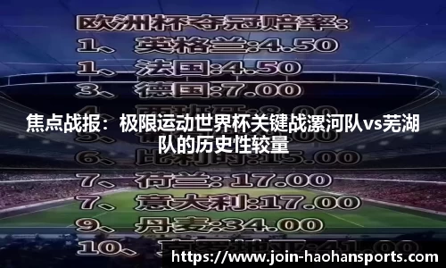 焦点战报：极限运动世界杯关键战漯河队vs芜湖队的历史性较量